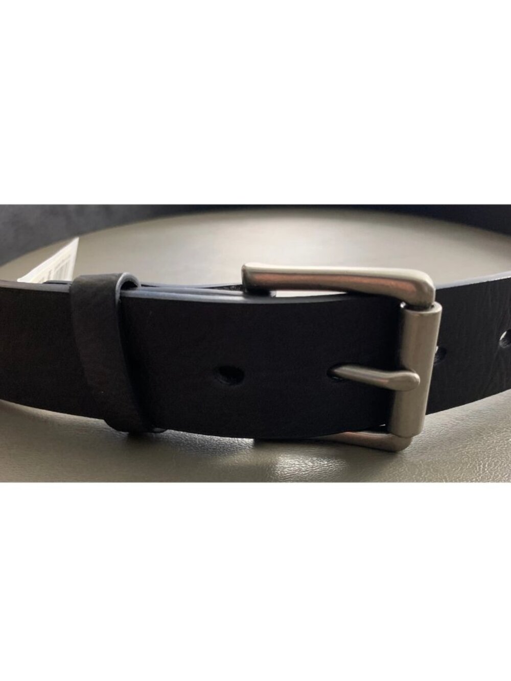 Sun + Stone Men's Faux Leather Casual Belt, Black, Large (38-40)